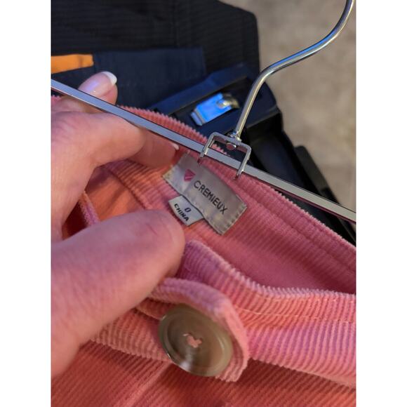 Cremieux corduroy button down mini skirt pink size 0 - Picture 5 of 5